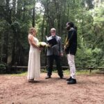 A photo of a couple having an Elopement in the Redwoods